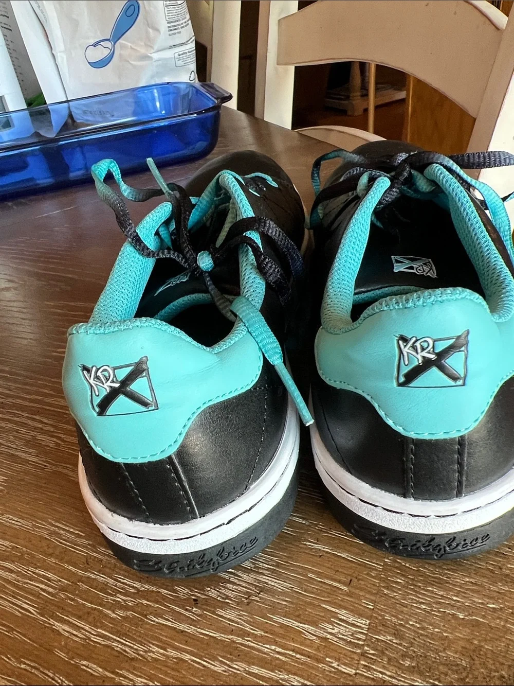 Strikeforce Women’s Black Sneakers with Teal Accents - Lightweight Casual Sho